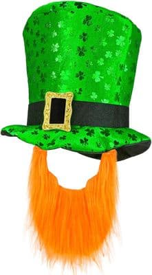 Adult St. Patricks Day Top Hat with Beard