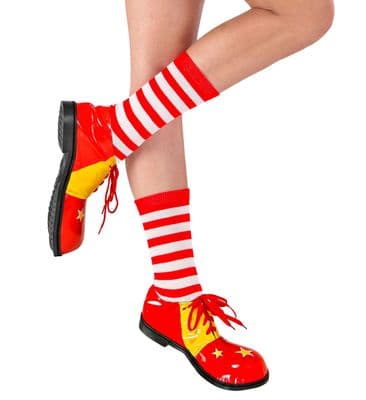 Adult Striped Socks Red & White