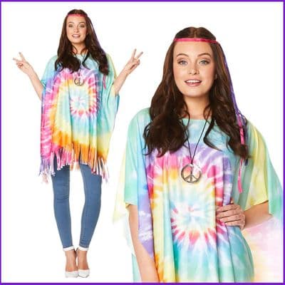 Adult Unisex 1970's Hippie Poncho