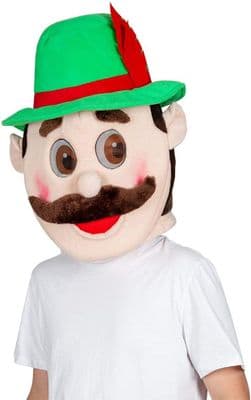 Adult Unisex Novelty Jumbo Bavarian Guy Plush Head