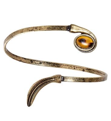 Antiquated Gold Leaf Armband with Amber Gem