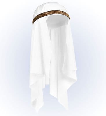 Arab Sheik Headpiece Adult White Keffiyeh Fancy Dress Costume Hat