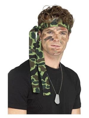 Army Camouflage Headband Military Soldier Fancy Dress Costume Accessory