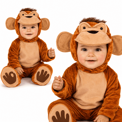 Baby Monkey Costume Funky Monkey Fancy Dress Outfit Age 6-9 Months Animal Costume