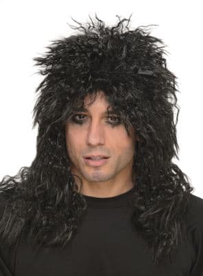 Black 1980s Rocker Wig