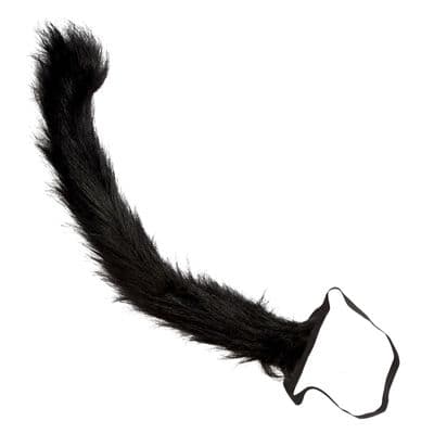 Black Cat Tail Costume Accessory Plush Bendable Animal Fancy Dress Cosplay Prop