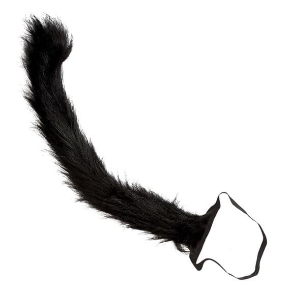 Black Cat Tail Costume Accessory Plush Bendable Animal Fancy Dress Cosplay Prop