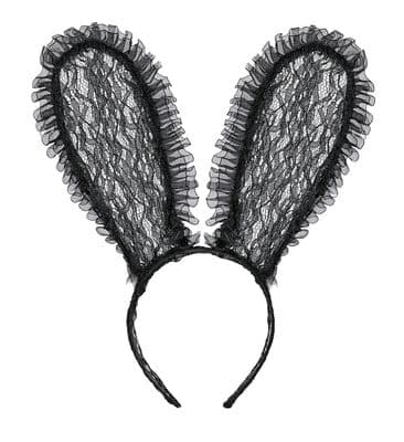 Black Lace Rounded Bunny Ears