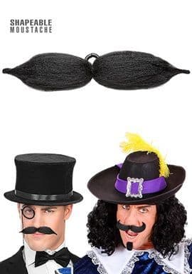 Black Shapeable Moustache