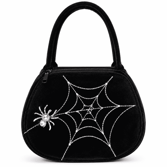 Black Spiderweb Handbag Halloween Gothic Witch Fancy Dress Costume Accessory