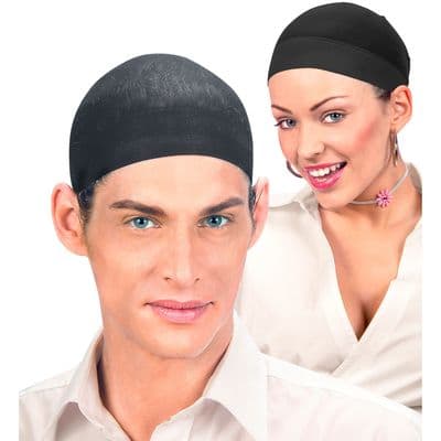 Black Wig Caps Pack of 2 Stretch Wig Hair Net Fancy Dress Costume Accessory