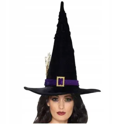 Black Witch Hat with Twigs Halloween Fancy Dress Costume Accessory
