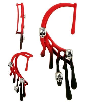 Blood & Skulls Ear Cuff Halloween Gothic Fancy Dress Costume Jewellery Adult