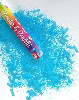 Blue 20cm Gender Reveal Confetti & Powder Cannon