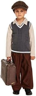 Boys 1940s Evacuee Costume 79 Years  WWII Fancy Dress Outfit