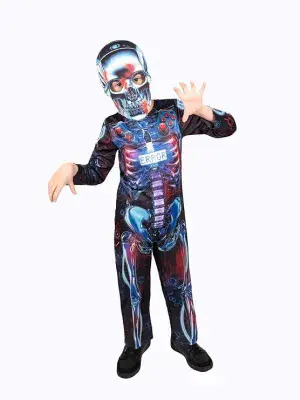 Boys Glow In The Dark Gamer Skeleton Costume Halloween Outfit