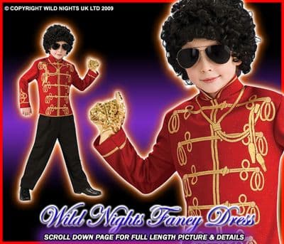 BOYS MICHAEL JACKSON RED MILITARY JACKET SMALL AGE 3-4