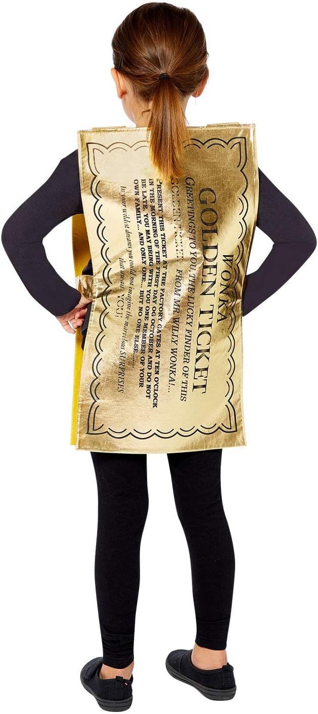 slim fit dress slacks Willy Wonka Golden Ticket Costume Kids