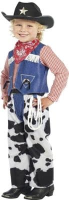 Boys Ropin' Cowboy Costume Small 4-6 Years Wild West Fancy Dress Outfit