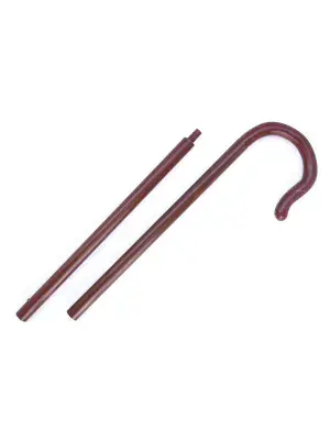 Brown Walking Cane 2 Piece Crook Handle Victorian Old Man Fancy Dress Costume Prop