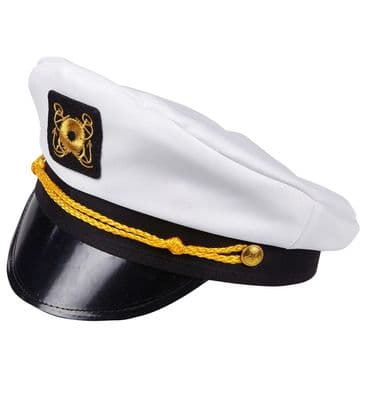 Captain Sailor Hat Adult Navy Skipper Fancy Dress Costume Accessory Cap