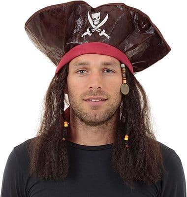 Caribbean Pirate Hat And Hair Set