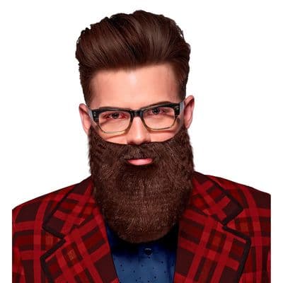 Character Beard & Moustache Set Fake Facial Hair Fancy Dress Costume Accessory