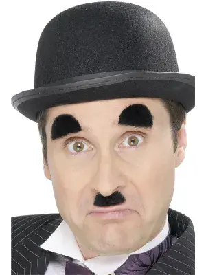 Charlie Chaplin Moustache & Eyebrows Set 1920s Fancy Dress Costume Accessory