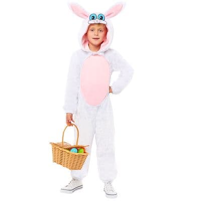 Child Easter Bunny Costume  Kids Plush Bunny Outfit Hood Fancy Dress Easter