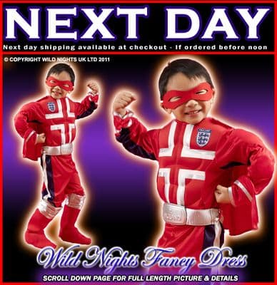 Child England Football Superhero Costume