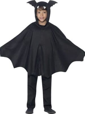 CHILDS HALLOWEEN BLACK BAT CAPE AGES