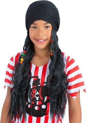 Childs Pirate Bandana with Attached Hair