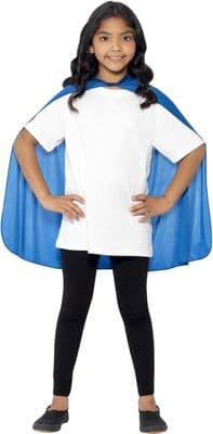 Childs Superhero Cape Blue Mid Length