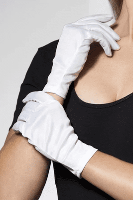 Christmas Adult Short White Gloves