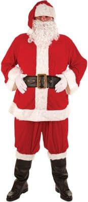 Christmas Fancy Dress Mens 8 Piece Deluxe Santa Costume