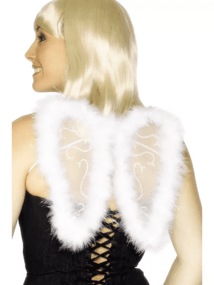 Christmas Ladies Glitter White Mini Angel Wings