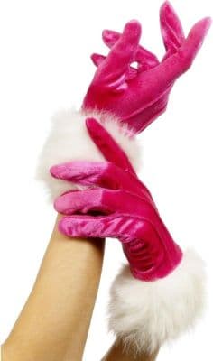 Christmas Ladies Pink Santa Gloves