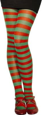 Christmas Red and Green Striped Tights