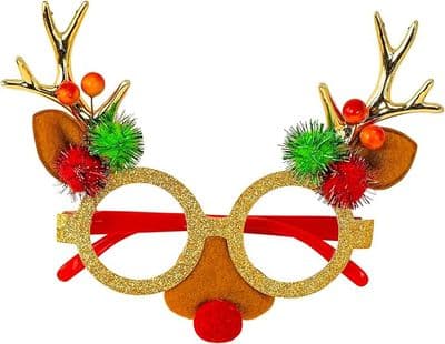 Christmas Reindeer Glasses with Antlers