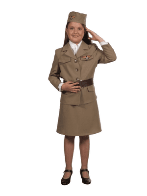 Deluxe 1940's Girls Military Uniform Age 6-8