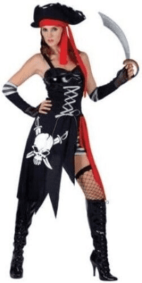 Deluxe Black Skull Pirate Lady Costume