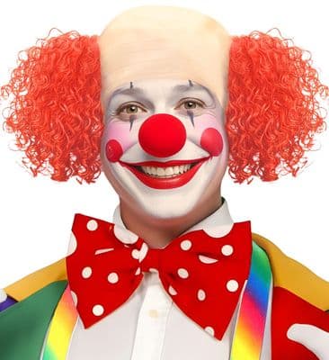 Deluxe Clown Headpiece with Red Curly Hair  Adult Unisex Wig
