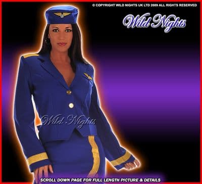 Deluxe Ladies Blue Air Stewardess Costume