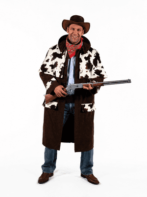 Deluxe Mens Velvet Cowboy Jacket Western Fancy Dress Rancher Costume Coat