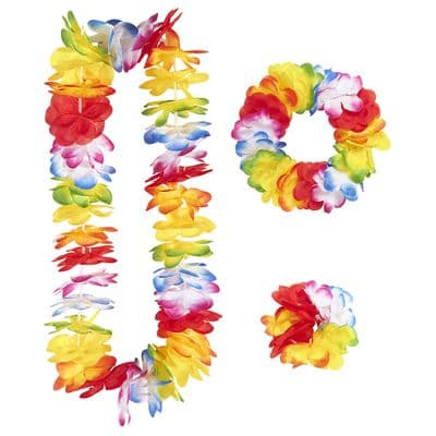 Deluxe Multicolour Hawaiian Set