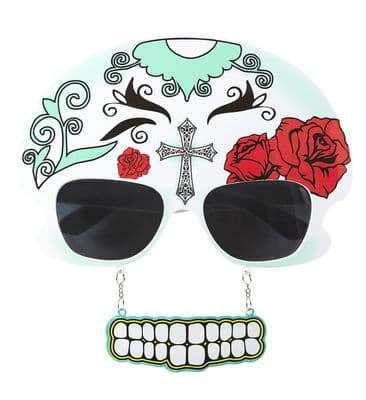 Dia De Los Muertos Skull Glasses With Teeth Day Of The Dead Halloween Accessory