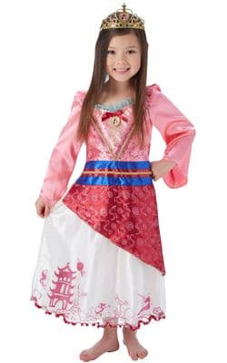 Disney Mulan Costume Girls Storyteller Princess Fancy Dress Outfit Tiara Official