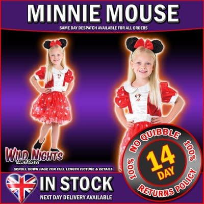 DISNEY RED PUFF BALL MINNIE MOUSE LG AGE 7-8