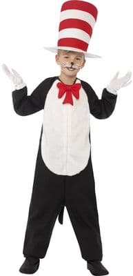 Dr Seuss Cat In The Hat Child Jumpsuit Fancy Dress Costume
