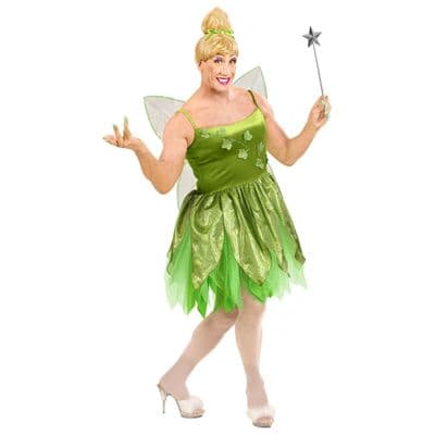 Drag Queen Fairy Costume Adult Fancy Dress with Wings Festival Outfit